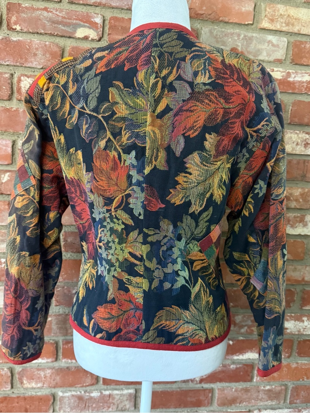 Floral Tapestry Button Front Jacket in Black and Multicolor - Picture 4 of 8